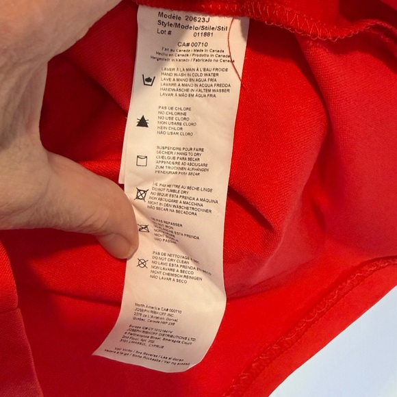 Joseph Ribkoff jacket 3/4 sleeve Red Zip-Up cardigan top ruched stretch *read 18 - Picture 8 of 17